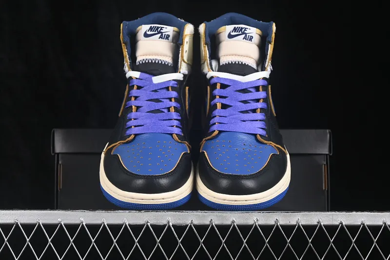 All categories Air Jordan Jordan series basketball shoes Air Jordan 1 High OG version Fragment x Union x Air Jordan 1 Retro AJ1 Joe 1 new deconstructed royal blue high-top basketball shoes IO7847-001